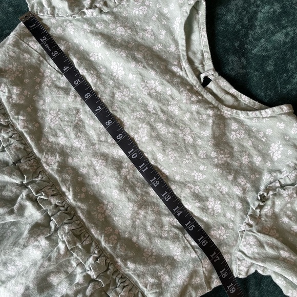 Lalibela Not Perfect Linen Floral Dress Light Green Medium - Picture 12 of 13